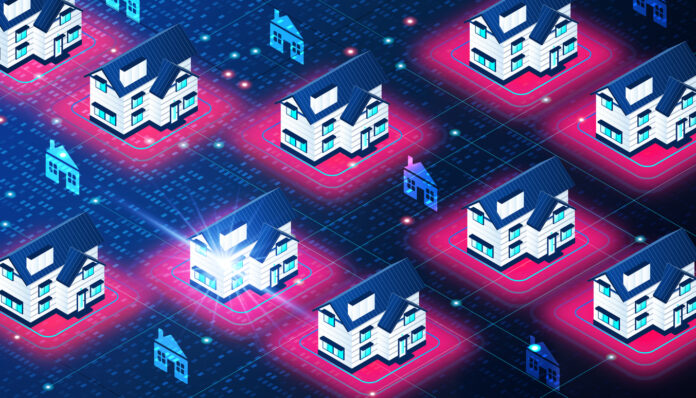 Real Estate Tokenization Concept - 3D Illustration